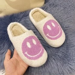 Miss Sparkling Purple Smiley Slippers SHOES