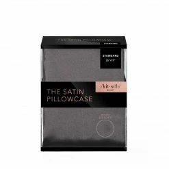 Vic GIFTS KITSCH Satin Pillowcases- Charcoal