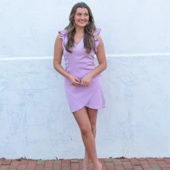 TCEC CLOTHING Hallie Dress- Lavender