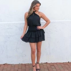 TCEC Pippa Dress- Black CLOTHING