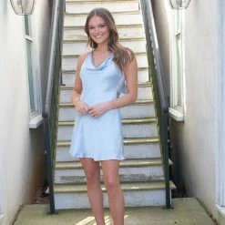 Lena Dani Dress- Blue CLOTHING