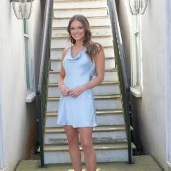 Lena Dani Dress- Blue CLOTHING