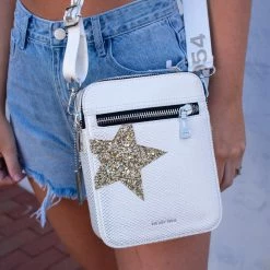 BAGS Vintage Havana Crossbody- White Snake/Gold Star