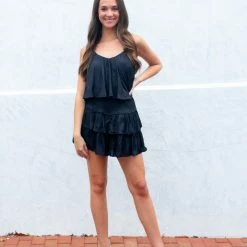 Mustard Seed Marty Romper- Black CLOTHING