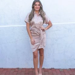 Do + Be Collection Bonnie Dress- Champagne CLOTHING