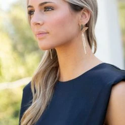 Golden Stella Butterfly Dangle Earrings