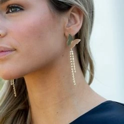 Golden Stella Butterfly Dangle Earrings