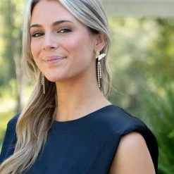 Golden Stella Butterfly Dangle Earrings