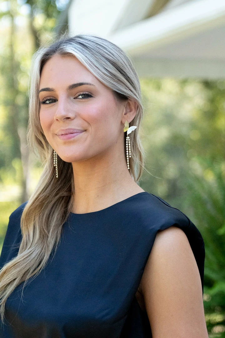 Golden Stella Butterfly Dangle Earrings