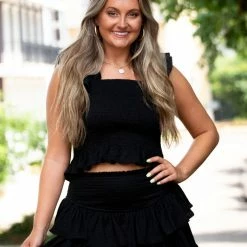 Miou Muse CLOTHING Chloe Smocked Top