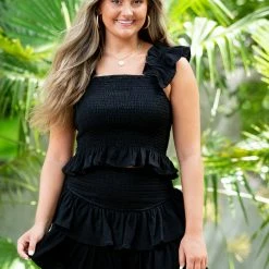 Miou Muse CLOTHING Chloe Smocked Top