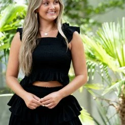 Miou Muse CLOTHING Chloe Smocked Top