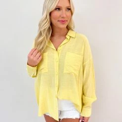 Fantastic Fawn Kaddy Top- Yellow CLOTHING