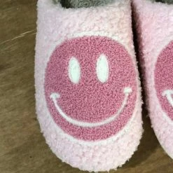 Miss Sparkling SHOES Light Pink Smiley Face Slippers
