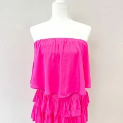 Mustard Seed CLOTHING Coleman Romper- Hot Pink