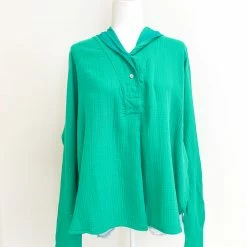Before You Collection CLOTHING Hillary Top- Green