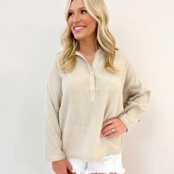 Vace Clothing TOPS Weston Top- Sand