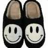 Miss Sparkling SHOES Black Smiley Face Slippers