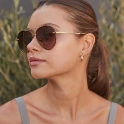 DIFF EYEWEAR Lenox- Gold + Sea Tortoise Tips