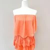 Mustard Seed Coleman Romper- Coral