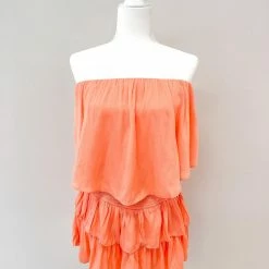 Mustard Seed Coleman Romper- Coral