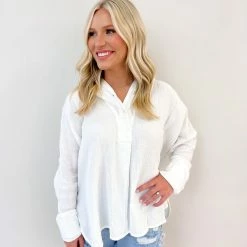 Before You Collection CLOTHING Hillary Top- White