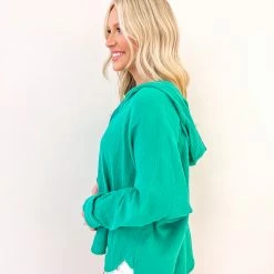 Before You Collection CLOTHING Hillary Top- Green
